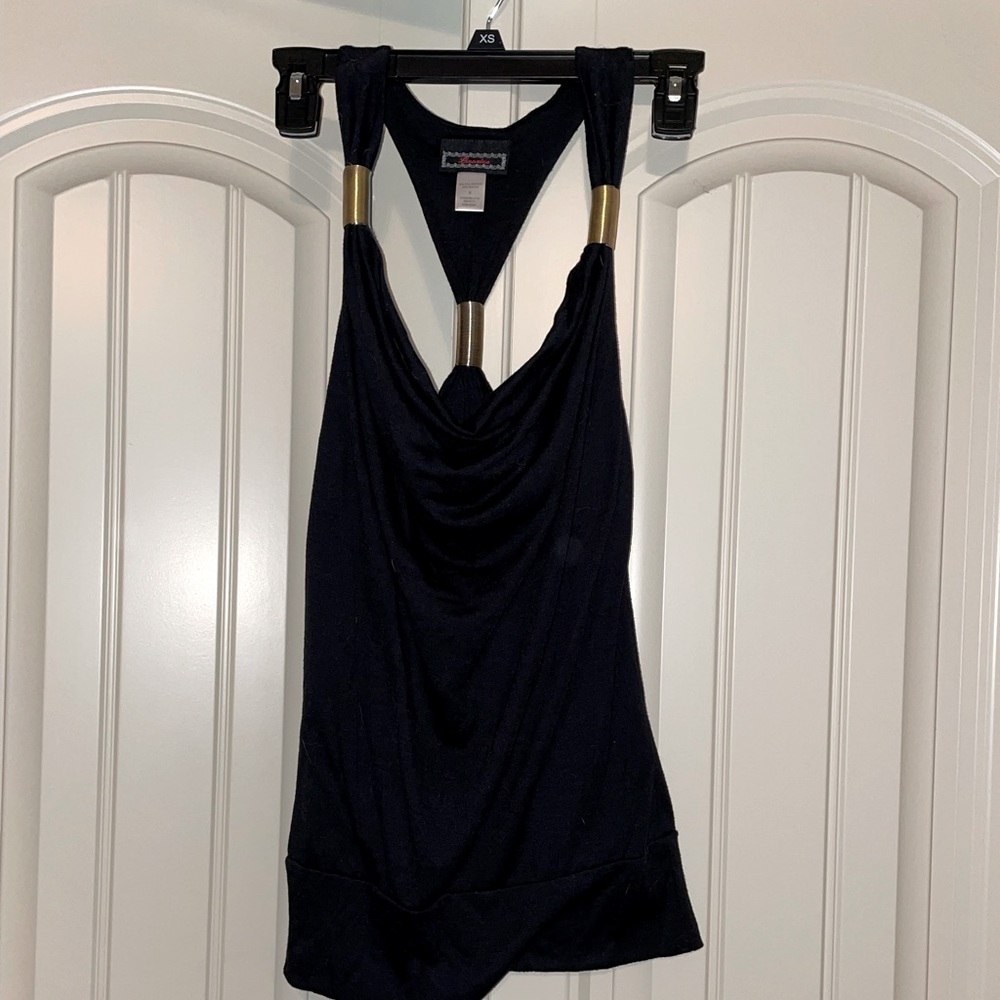 Black crisscross back tank top